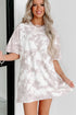 Relaxed Short Sleeve Tie Dye Print Casual Crew Neck Top