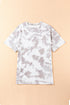 Relaxed Short Sleeve Tie Dye Print Casual Crew Neck Top