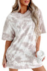 Relaxed Short Sleeve Tie Dye Print Casual Crew Neck Top