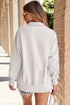 Relaxed Snap Button Collared Exposed Seam Sweatshirt