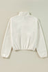 Relaxed Snap Placket Textured Sherpa Pullover