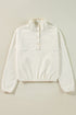 Relaxed Snap Placket Textured Sherpa Pullover