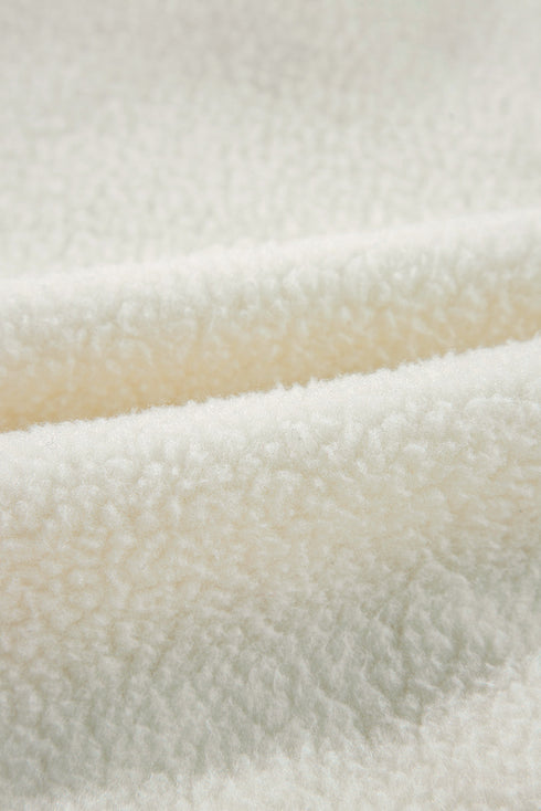 Relaxed Snap Placket Textured Sherpa Pullover