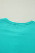 Relaxed Stretch Cotton Half Sleeve Button Front Henley Top