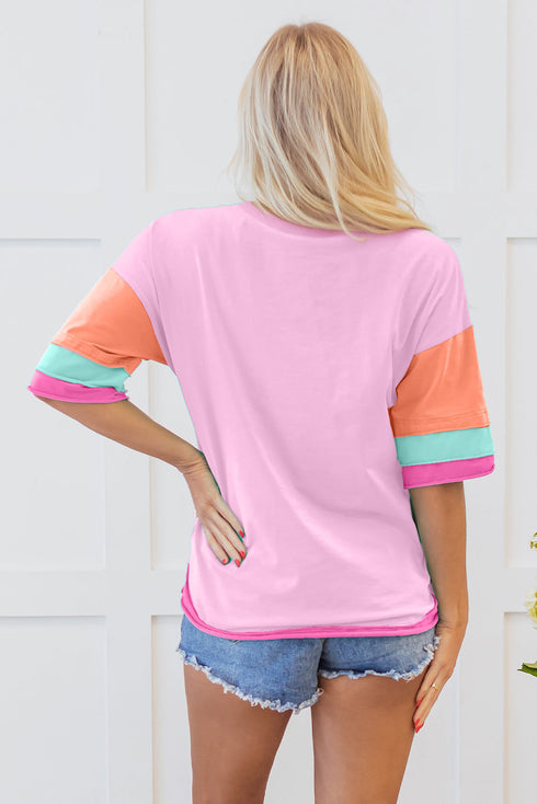 Relaxed Stretch Cotton Half Sleeve Button Front Henley Top