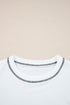 Relaxed Striped Balloon Sleeve Crew Neck Pullover Sweatshirt