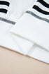 Relaxed Striped Balloon Sleeve Crew Neck Pullover Sweatshirt