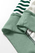 Relaxed Striped Balloon Sleeve Crew Neck Pullover Sweatshirt