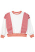 Relaxed Striped Balloon Sleeve Crew Neck Pullover Sweatshirt