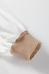 Relaxed Striped Balloon Sleeve Crew Neck Pullover Sweatshirt