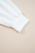 Relaxed Striped Balloon Sleeve Crew Neck Pullover Sweatshirt