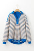 Relaxed Striped Button Front Drop Shoulder Collared Shirt