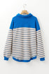 Relaxed Striped Button Front Drop Shoulder Collared Shirt