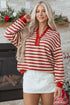 Relaxed Striped Button Front Drop Shoulder Collared Shirt