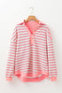 Relaxed Striped Button Front Drop Shoulder Collared Shirt