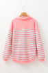 Relaxed Striped Button Front Drop Shoulder Collared Shirt
