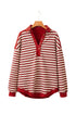 Relaxed Striped Button Front Drop Shoulder Collared Shirt