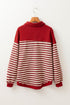 Relaxed Striped Button Front Drop Shoulder Collared Shirt