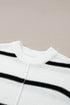 Relaxed Striped Cap Sleeve Center Seam Knit Top