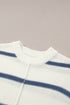 Relaxed Striped Cap Sleeve Center Seam Knit Top