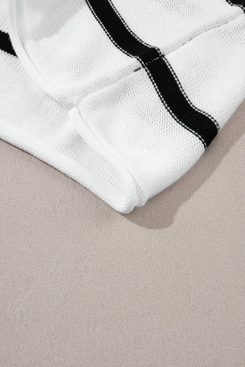 Relaxed Striped Cap Sleeve Center Seam Knit Top