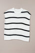 Relaxed Striped Cap Sleeve Center Seam Knit Top