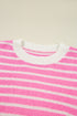 Relaxed Striped Colorblock Exposed Seam Knit Sweater