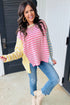 Relaxed Striped Colorblock Exposed Seam Knit Sweater