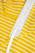 Relaxed Striped Cotton Blend V Neck Drawstring Hoodie