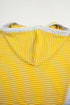 Relaxed Striped Cotton Blend V Neck Drawstring Hoodie