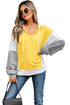 Relaxed Striped Cotton Blend V Neck Drawstring Hoodie