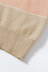 Relaxed Striped Crew Neck Bishop Sleeve Knit Sweater