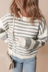 Relaxed Striped Crew Neck Drop Shoulder Knit Sweater