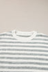 Relaxed Striped Crew Neck Drop Shoulder Knit Sweater