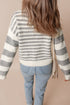 Relaxed Striped Crew Neck Drop Shoulder Knit Sweater