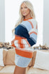 Relaxed Striped Crew Neck Long Sleeve Pullover Sweater