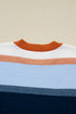 Relaxed Striped Crew Neck Long Sleeve Pullover Sweater