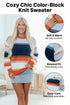 Relaxed Striped Crew Neck Long Sleeve Pullover Sweater