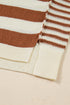 Relaxed Striped Exposed Seam Crew Neck Sweater