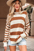 Relaxed Striped Exposed Seam Crew Neck Sweater