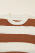 Relaxed Striped Exposed Seam Crew Neck Sweater