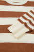 Relaxed Striped Exposed Seam Crew Neck Sweater
