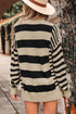 Relaxed Striped Exposed Seam Crew Neck Sweater