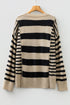 Relaxed Striped Exposed Seam Crew Neck Sweater