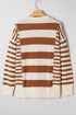 Relaxed Striped Exposed Seam Crew Neck Sweater