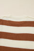 Relaxed Striped Exposed Seam Crew Neck Sweater