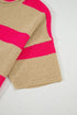 Relaxed Striped Rolled Hem Short Sleeve Sweater