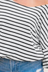 Relaxed Striped Scoop Neck Half Sleeve Soft Knit Top