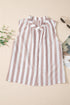 Relaxed Striped Sleeveless Button Front Collared Shirt
