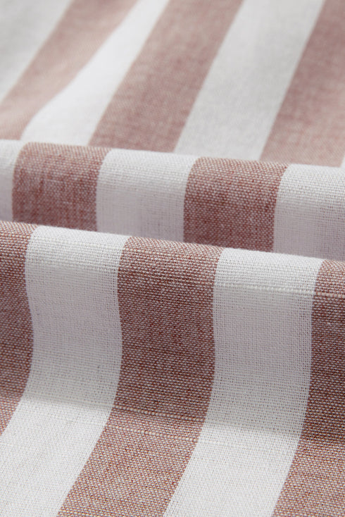 Relaxed Striped Sleeveless Button Front Collared Shirt